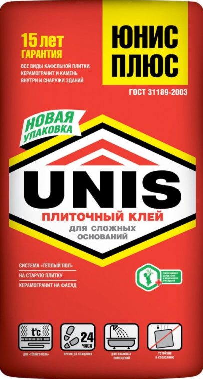 Плиточный клей UNIS PLUS / ЮНИС ПЛЮС (25 кг)